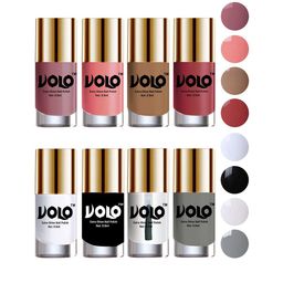 VOLO Set Of 8 Extra Shine Nail Polish- 9.9ml Each- Combo-No-55-38