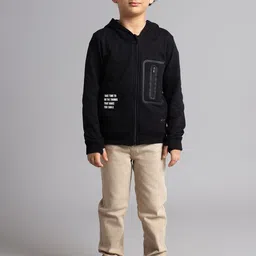 Ed-a-Mamma Boys Typography Outdoor Open Front Jacket with Patchwork-picture-3
