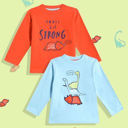 mothercare Infant Boys Pack Of 2 Typography Printed Pure Cotton T-Shirt-picture-43