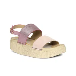 Saint G Leather Wedge Sandals with Buckles-image-99