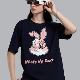 The Sea Horse Women Graphic Printed Round Neck Cotton Oversized T-shirt-image-40