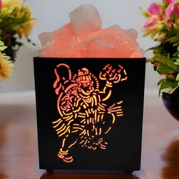 GLOBAL AROMA Pink Metal Himalayan Rock Salt Square Table Lamp-52