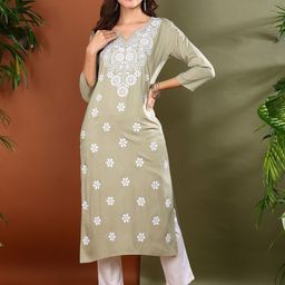 TOP N THREAD Women Floral Printed Daily Straight Kurta-image-70