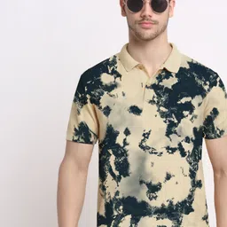 SZN Men Tie and Dye Dyed Polo Collar T-shirt-picture-45