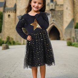INCLUD Girls Embellished Net Fit & Flare Dress-image-51