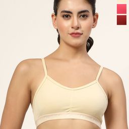 LILY Pack Of 3 Women Full Coverage Non Padded Non-Wired Regular Beginners Bra stropsyliad-33