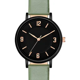 VIRAKTI Women Brass Dial & Leather Straps Analogue Watch G-38-GREEN-G-image-81