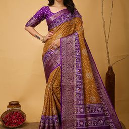 HI FI NX Bandhani Zari Silk Cotton Kanjeevaram Saree-35