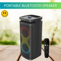 SACRO A1 (PORTABLE WIRELESS PARTY SPEAKER)With Wireless Karaoke Mic& Hi Bass SoundQ15 40 W Bluetooth Tower Speaker-picture-9