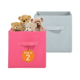 Kuber Industries Pink & Grey 2 Pieces Non-Woven Cloth Organisers-15