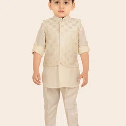 Ethniks Neu-Ron Boys Solid Kurta with Pyjama & Nehru Jacket-picture-33