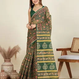 SHANVIKA Kalamkari Print Pure Cotton Saree-image-16