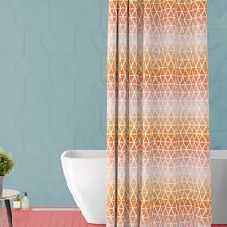ArtzFolio Rust & White Printed Water Proof Shower Curtain-14