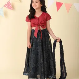 Fabindia Girls Printed Ready to Wear Lehenga & Blouse With Dupatta-picture-45