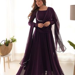 LABELKBBRAND Gotta Patti Silk Georgette Anarkali Kurta With Palazzos & Dupatta-image-55