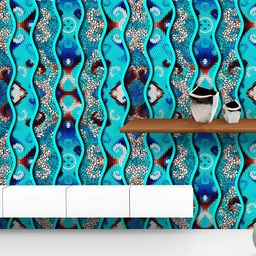 ArtzFolio Printed UV-Resistant Anti-Bacterial Turquoise Mosaic Peel & Stick Wallpaper-image-46
