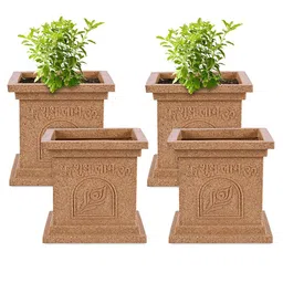 Kuber Industries 4 Pcs Marble Design Planters-38