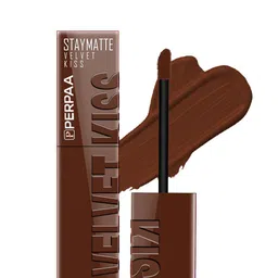 PERPAA Staymatte Velvet Kiss Long Lasting Bold Color Liquid Lipstick- 3.5 ml- Dark Brown-12