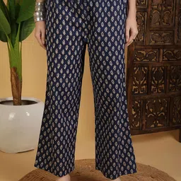 GULMOHAR JAIPUR Ethnic Motifs Printed Pure Cotton Kurta With Trousers & Dupatta image 3