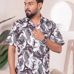 Stuffie Land Men Floral Printed Casual Shirt-image-74