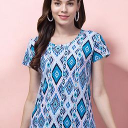 INUKA Women Print Cotton A-Line Top-image-37