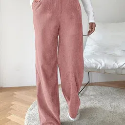GIBBONTE Women Self Design Relaxed High-Rise Trousers-picture-0