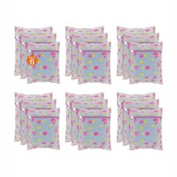 Aura 18-Pcs Pink Printed Reusable Mesh Laundry Bags With Zip-41