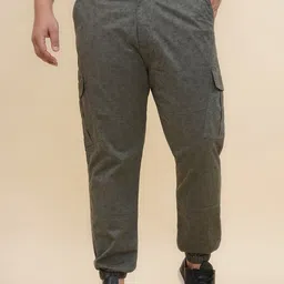 John Pride Men Plus Size Floral Printed Easy Wash Cargo Joggers-image-42