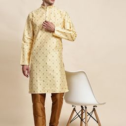 SKAVIJ Men Ethnic Motifs Printed Regular Kurta with Pyjamas-15