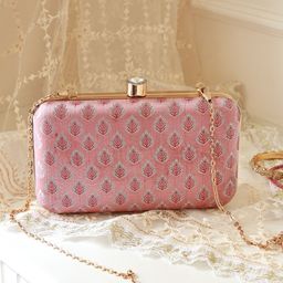 THE TAN CLAN Floral Embroidered Box Clutch-image-65