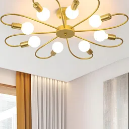 KINIS Gold-Toned & White Metal Spherical Shaped Ceiling Lamp-picture-17