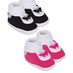 NESKA MODA Kids-Unisex Black Cotton Booties-picture-31