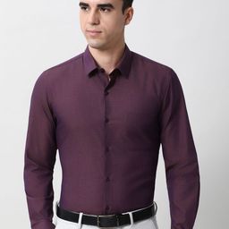 Peter England Men Slim Fit Solid Spread Collar Formal Shirt-picture-46