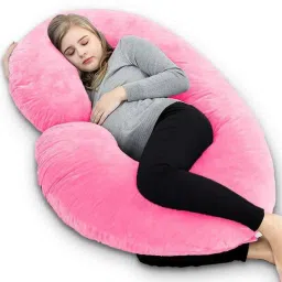 Polyester Fibre Solid Pregnancy Pillow Pack of 1-image-65