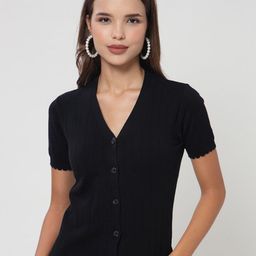 Kalt V-Neck Cotton Short Sleeves Top-picture-18