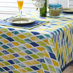 MASPAR Blue & Yellow Printed Pure Cotton Rectangular 6 Seater Table Cover-picture-44