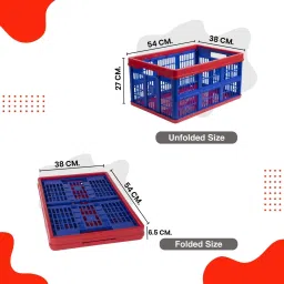 say Plastic Multipurpose Foldable Collapsible Storage Crates/Stackable Plastic Container Storage Basket image 2