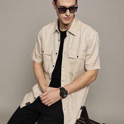 The Roadster Lifestyle Co Pure Cotton Oversized Fit Casual Shirt-image-90