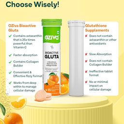 OZiva Set Of 2 Bioactive Gluta Effervescent Tablets Orange Zing-15 Tablet Each image 5