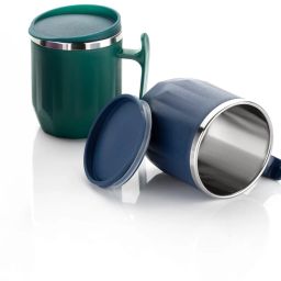 New Stainless Steel Coffee with Lid (300 ml) (Pack of 2) (Navy Blue, Green) Stainless Steel Coffee Mug-image-85
