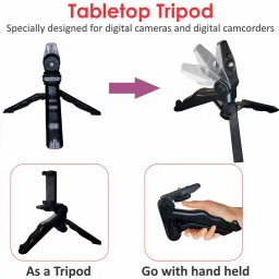 APSOLIGHT Vlogging Kit forVideo Making with Bluetooth|Mic|LEDLight|mobileholderTripod Tripod image 3