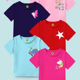 YK Girls 5 Printed T-shirt-76