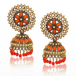 Airtick Gold-Plated Metal Jhumkas Earrings-image-97