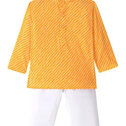 JAV CREATIONS Boys Leheriya Printed Cotton Kurta with Pyjama-picture-12