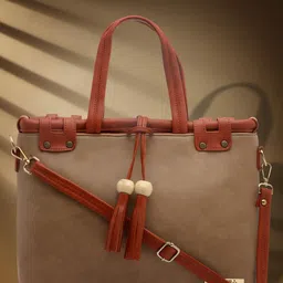 LaFille PU Structured Handheld Bag with Tasselled-10
