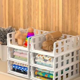Kuber Industries White Set of 6 Reusable Drawer Organiser Organisers-49