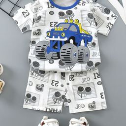Bold N Elegant Kids Printed Round Neck Pure Cotton T-shirt With Shorts-image-42