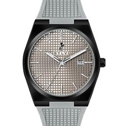 Sylvi Men Patterned Dial & Straps Analogue Multi Function Watch Pro-grey-black-grey-PU image 2