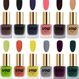 VOLO Set Of 12 Velvet Matte Nail Polish- 8 ml Each-Shade 1-2- 5- 9-image-43
