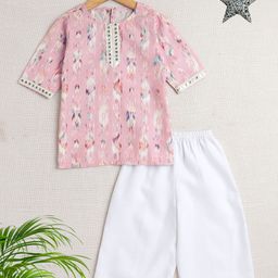 The Magic Wand Girls Printed Regular Pure Cotton Kurta with Salwar-image-29
